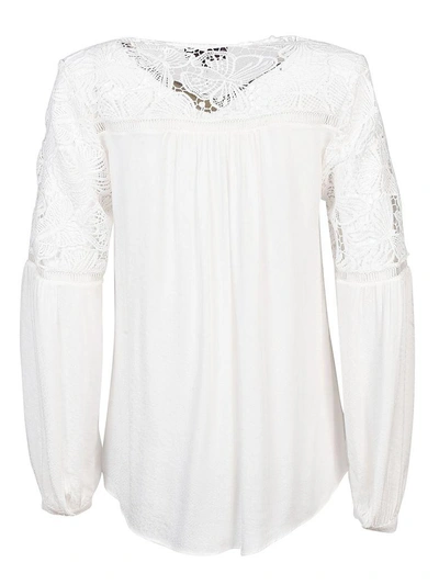 Shop Hale Bob Menora Jacquard Blouse In Ivory