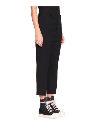 Shop Rick Owens Easy Astaires Viscose And Wool Pants In Nero