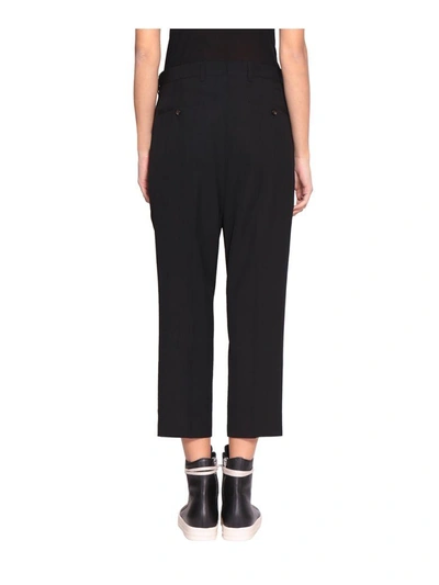 Shop Rick Owens Easy Astaires Viscose And Wool Pants In Nero