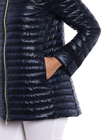Shop Herno Long Padded Jacket In Night Blue