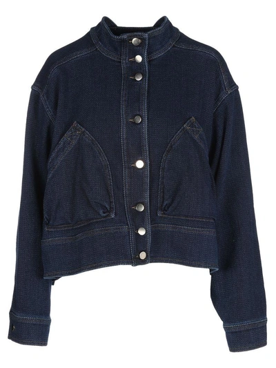 Shop Valentino Jaket Denim In Blue