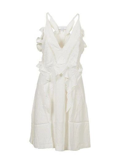 Shop Iro Ruffled Dress In Bianco