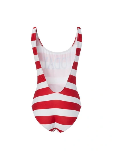 Shop Alberta Ferretti Today Swimsuit In Bianco-rosso