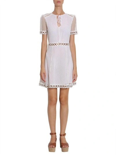 Shop Michael Michael Kors Lace Dress In Bianco