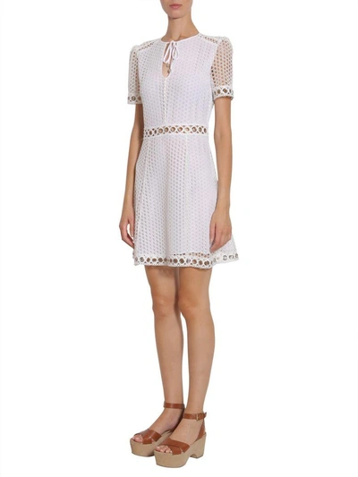 Shop Michael Michael Kors Lace Dress In Bianco