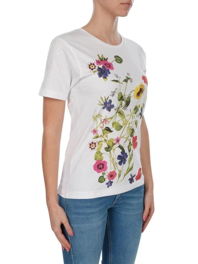 Shop Blugirl Cotton T-shirt In White - Multicolor