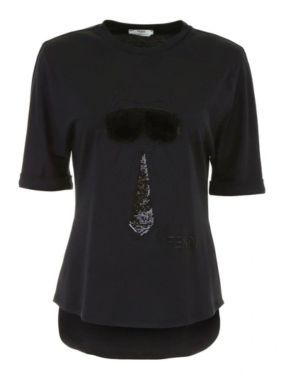 Shop Fendi Karlito T-shirt In Black+blacknero