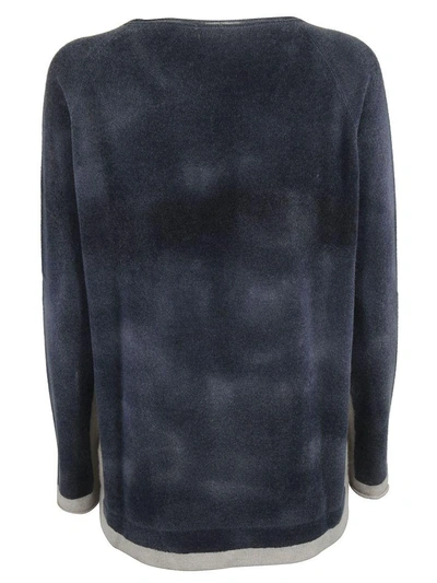 Shop Massimo Alba Contrast Detail Sweater In Blue