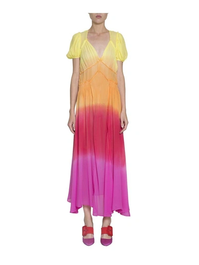 Shop Attico Georgette Dress In Multicolor