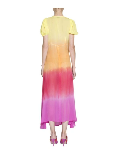 Shop Attico Georgette Dress In Multicolor