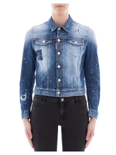 Shop Dsquared2 Blue Cotton Jacket