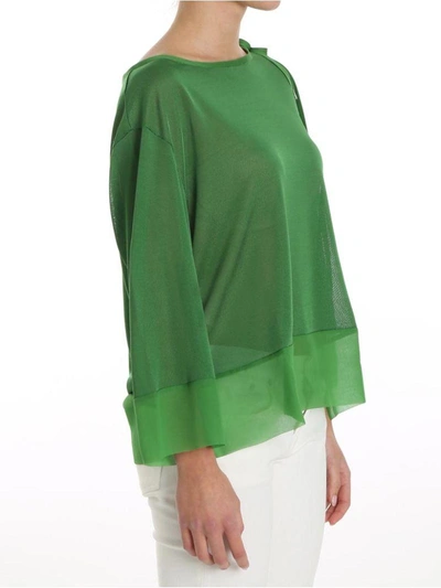 Shop Alberta Ferretti Silk And Viscose Sweater In Green
