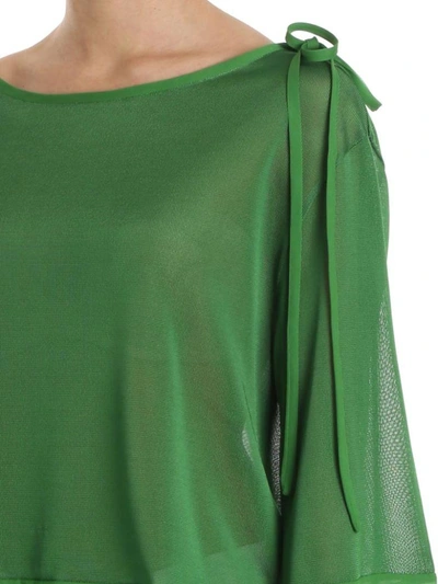 Shop Alberta Ferretti Silk And Viscose Sweater In Green