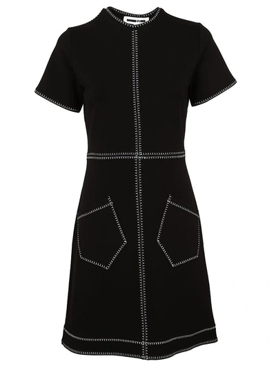 Shop Mcq By Alexander Mcqueen Mcq Alexander Mcqueen Stitched Detail Dress In Black