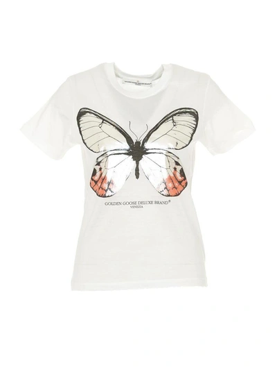 Shop Golden Goose Cherry T-shirt In White-butterfly