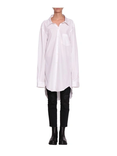 Shop Junya Watanabe Oversized Cotton Shirt In Bianco