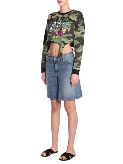 Shop Jeremy Scott Sweatshirt With Suspenderes In Militare