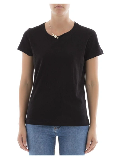 Shop Valentino Black Cotton T-shirt