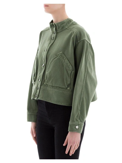 Shop Valentino Green Cotton Jacket