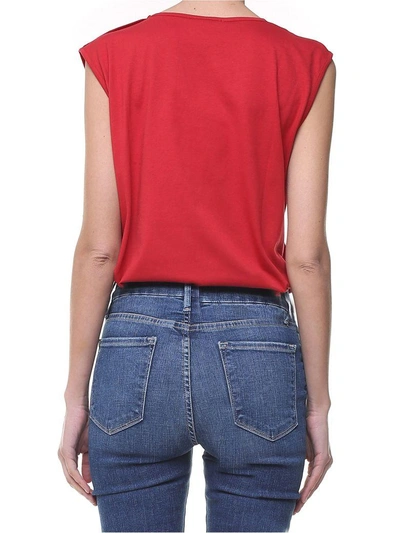 Shop Balmain Logo-print Cotton-jersey Tank Top In Rosso