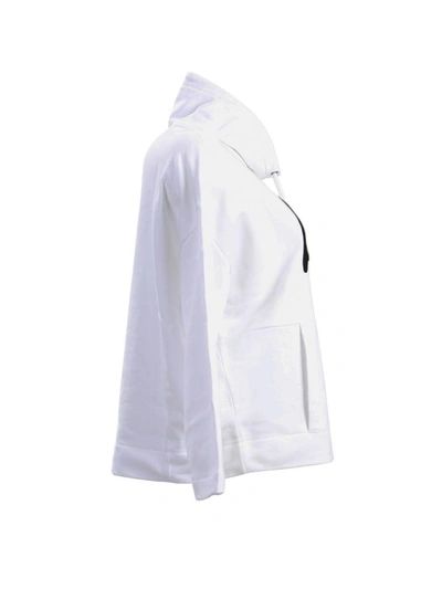 Shop Kenzo Embroidered Cotton High Collar Sweatshirt In White