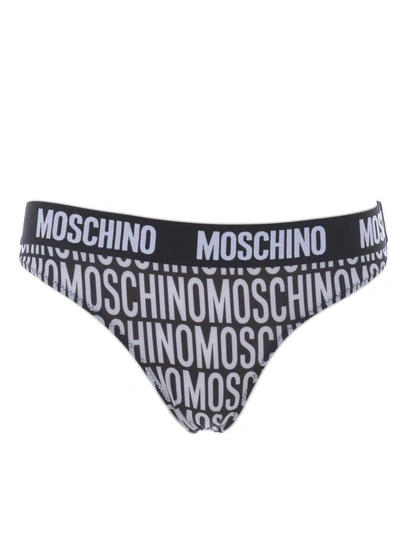 Shop Moschino Pantie In Nero/bianco