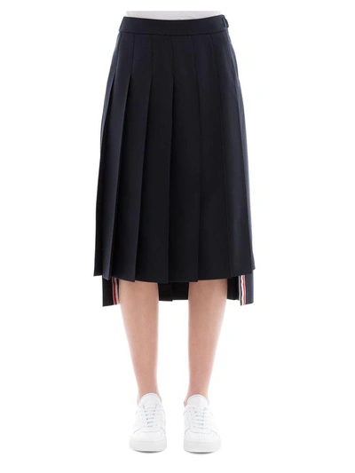 Shop Thom Browne Blue Wool Skirt