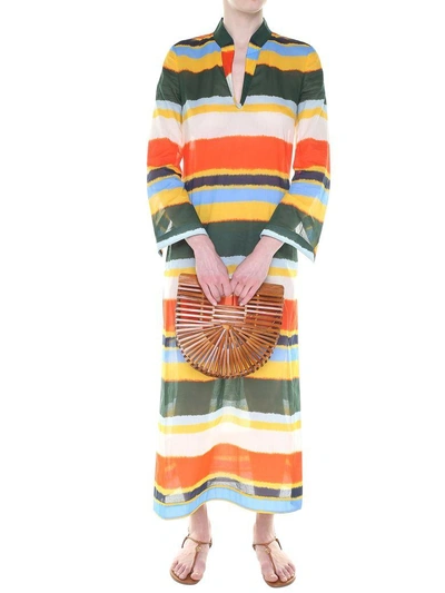 Shop Tory Burch Stephanie Beach Cotton-voile Tie-dye Kaftan In Multicolor