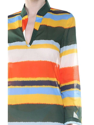 Shop Tory Burch Stephanie Beach Cotton-voile Tie-dye Kaftan In Multicolor