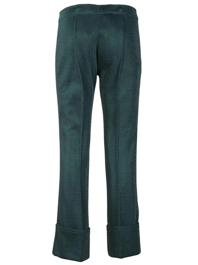 Shop Marco De Vincenzo Cropped Lurex Trousers In Laurel