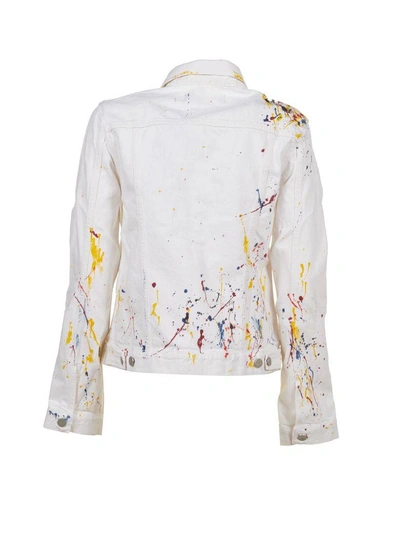 Shop Calvin Klein Jeans Est.1978 Paint Splash Jacket In Bianco Multicolor