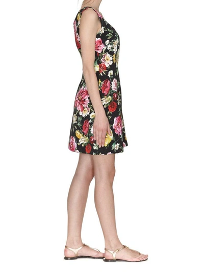 Shop Dolce & Gabbana Floral Print Dress In Multicolor