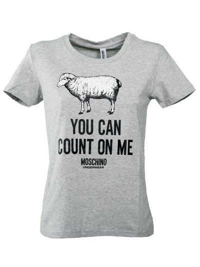 Shop Moschino Sheep Print T-shirt In Grey