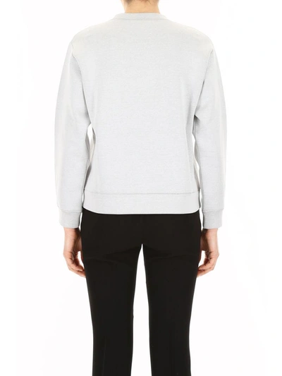 Shop Prada Linea Rossa Printed Sweatshirt In Bianco+nero (grey)