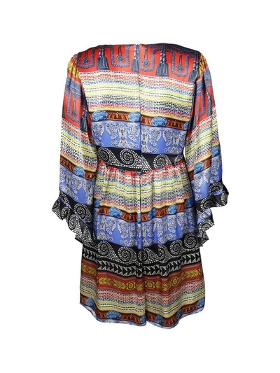 Shop Leitmotiv V-neck Midi Dress In Multicolor