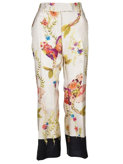 Shop True Royal Sylvie Floral Trousers In White