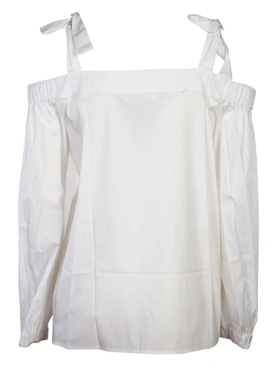 Shop Michael Kors Exposed Shoulder Top In White