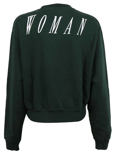 Shop Off-white Printed Sweatshirt In Dark Green Mu