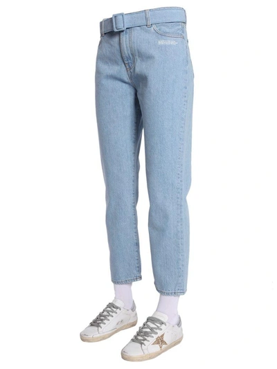 Shop Off-white Thight Crop Jeans In Denim