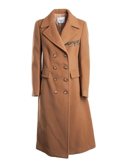 Shop Dondup Double-breasted Coat In Brown