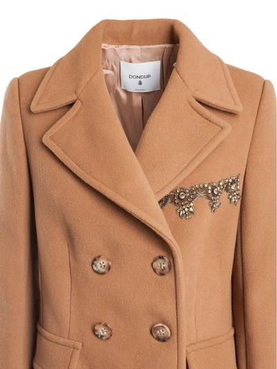 Shop Dondup Double-breasted Coat In Brown