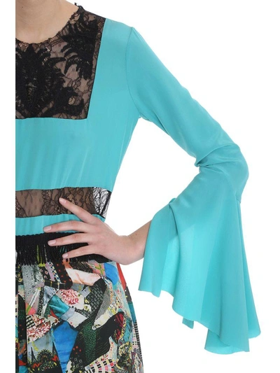 Shop Giacobino Blue Green Silk Dress