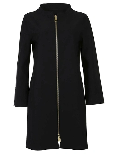 Shop Herno Straight-fit Up Coat In Nero