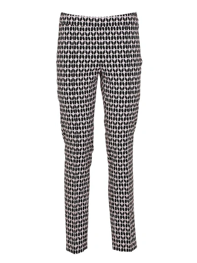 Shop Dondup Heart Print Trousers In Nero/rosa
