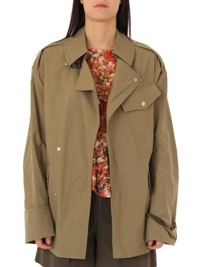 Shop Isabel Marant Lorenzo Khaki Belted Jacket In Green