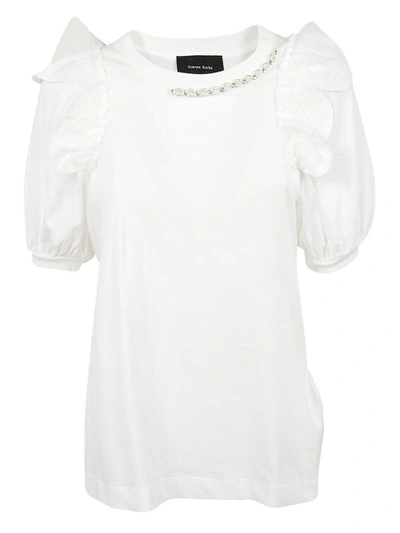 Shop Simone Rocha Puff Sleeve T-shirt In White Pearl
