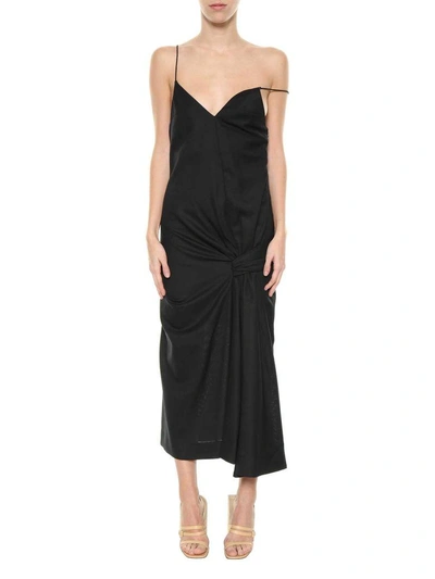 Shop Jacquemus La Robe Samba Ruffle Dress In Nero