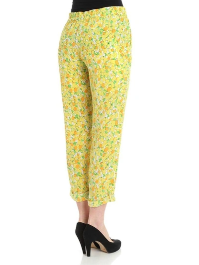 Shop Boutique Moschino Printed Trousers In Yellow- Multicolor
