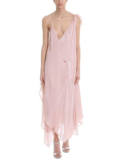 Shop Giacobino Pink Silk Dress In Powder