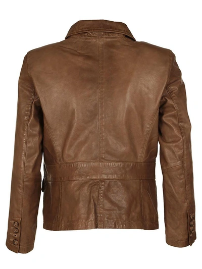 Shop Bully Internal Striped Leather Jacket